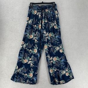 Japna Palazzo Pants Wide Leg Floral Elastic Waist Pants Pull On Size S